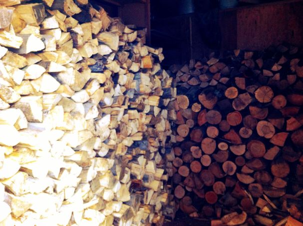 stacked wood