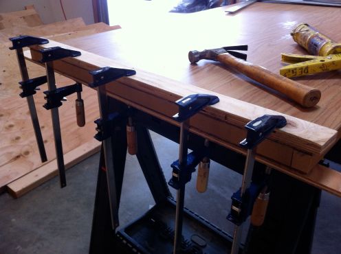 gluing lower door rail