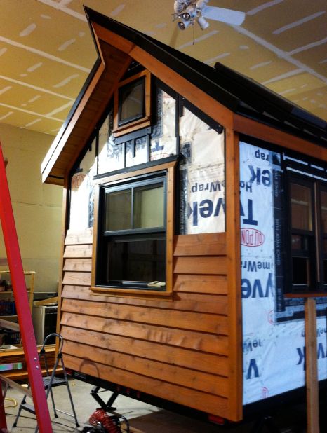 half gable end siding installed