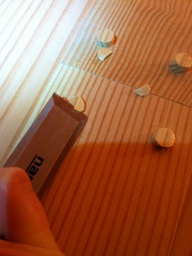 chiseling plugs flat