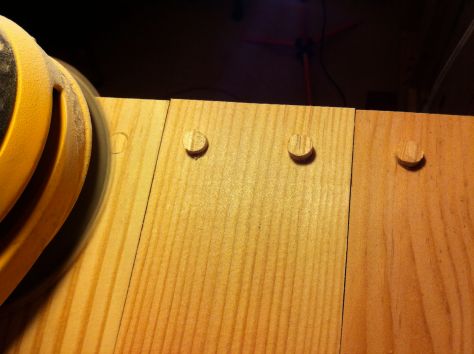 sanding plugs flat